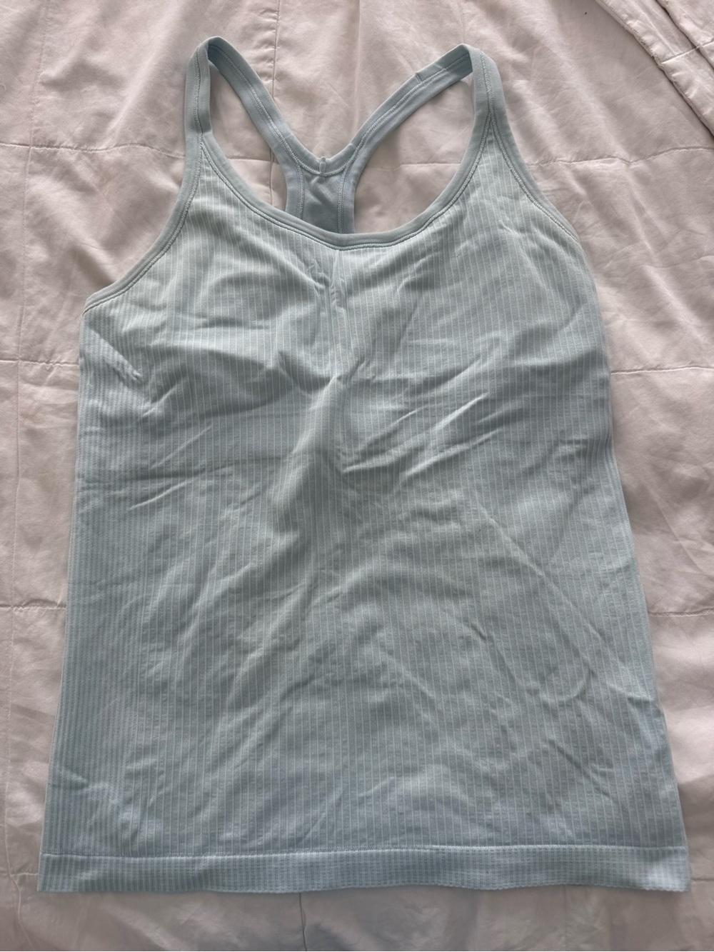 lululemon athletica Light Blue Ribbed Racerback Tank